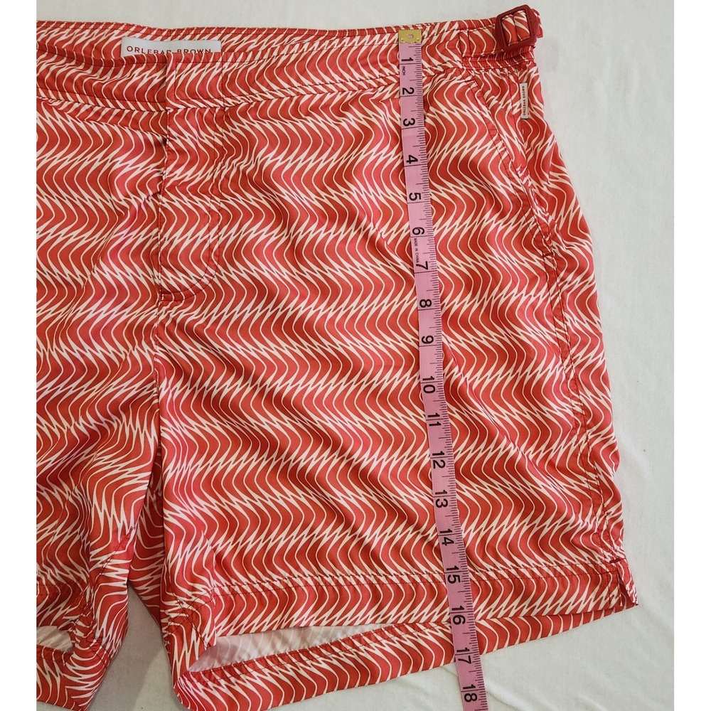 Orlebar Brown Jack Swim Shorts Orange White‎ Wavy Print Mens 40 OB Classic - Picture 4 of 7